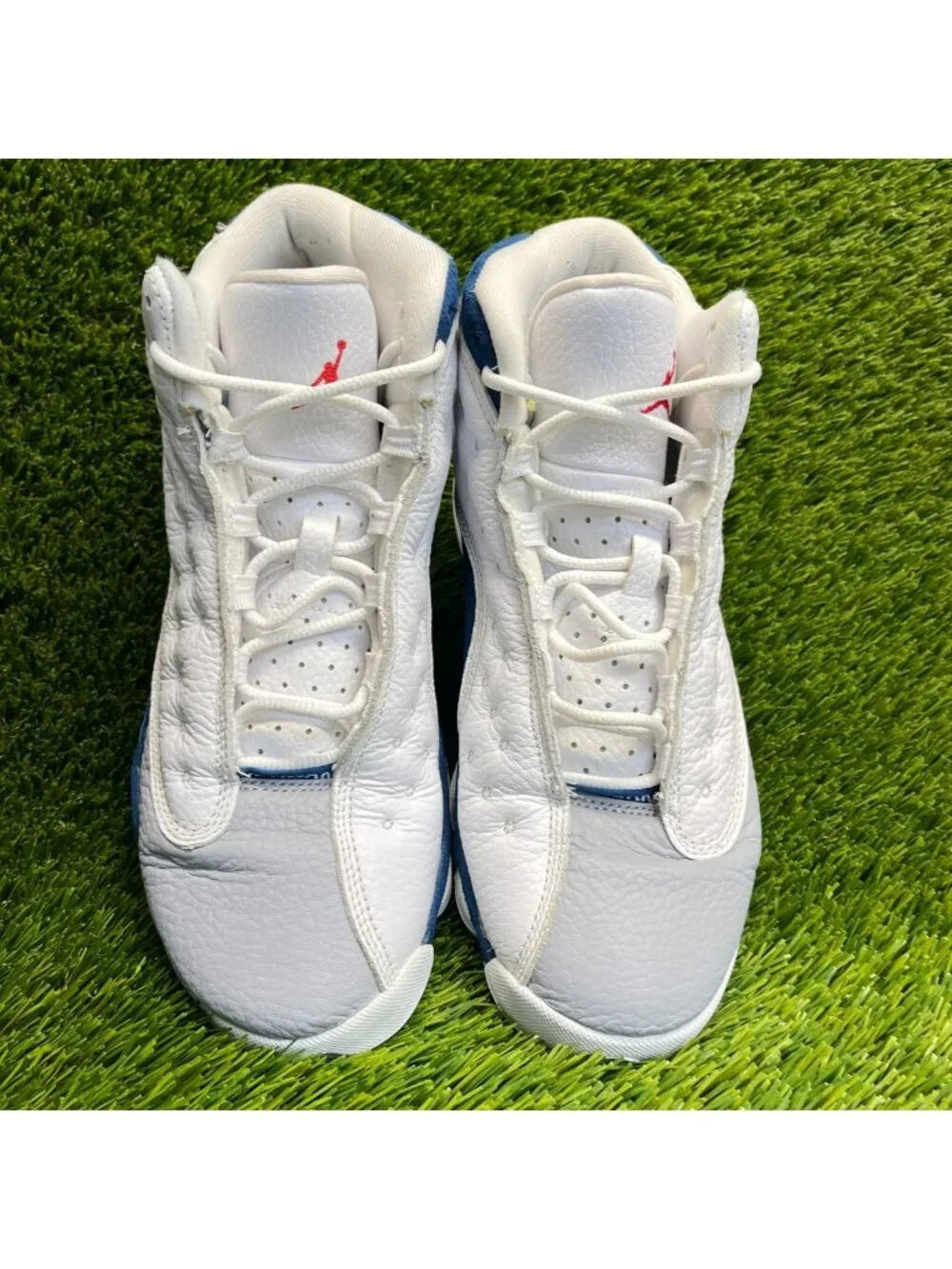 Nike Air Jordan 13 Retro Boys Size 7Y White Blue Gray Basketball Shoes Sneakers